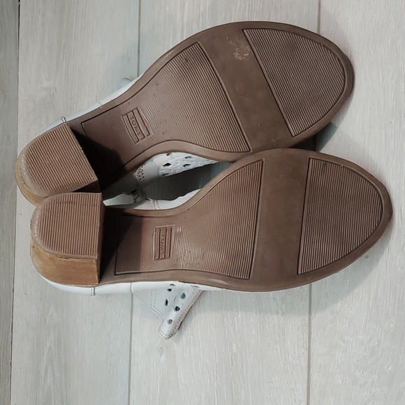 Toms Women Majorka Ankle Leather Peep Open Toe Heels boots shoes sz 8.5 - Picture 11 of 14